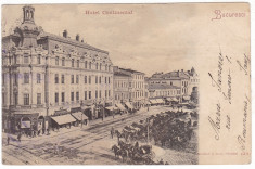 # 2439- Romania, Bucuresci carte postala circulata 1900: Hotel Continental foto