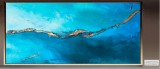 Tablou living modern, tablou living abstract, tablou abstract pictat 77x157cm, Natura, Ulei