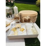 Set complet cu Trusou Botez + Cutie Buretata pentru hainute + Lumanare - TB924