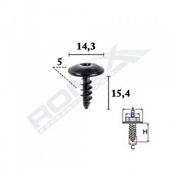 SURUB FIXARE PENTRU AUDI,VW, SKODA5X15.4MM SET 10 BUC foto