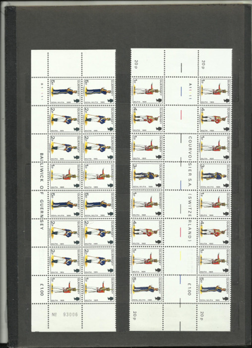 Guernsey MNH - uniforme armata soldati arme (vezi descriere)