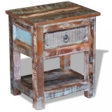 Cumpara ieftin Masă laterală cu un sertar, 43x33x51 cm, lemn masiv reciclat