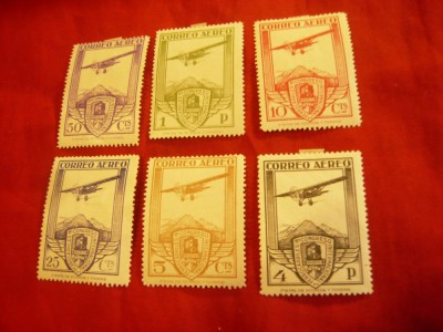 Serie Spania 1930 - Congres Madrid - Aviatie , 6 val. sarniera foto
