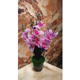 Orhidee artificială roz &icirc;n ghiveci 40 cm