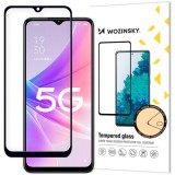 Folie de protectie Ecran WZK pentru Oppo A57 4G / A77 4G / A57s / A57e, Sticla securizata, Full Glue, Case Friendly, Neagra