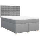 Cumpara ieftin Pat continental, gri deschis, 140x200 cm, material textil