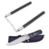 Set Cutit Vanatoare Tang Hunter 28cm + Nunceag 31cm IdeallStore®, Teaca, Otel Inoxidabil, Maner Lemn, Negru