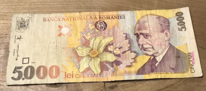 (1) Romania bancnota 5000 lei 1998