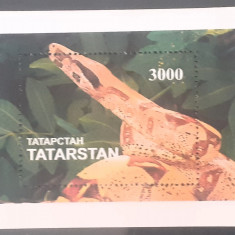 TATARSTAN fauna , SERPI, REPTILE,SERIE bloc colita. mnh