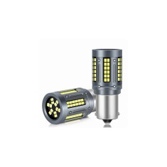 Set 2 becuri o faza py21w BAy15S 84SMD Canbus 12V-24V nonpolar Lumina alba