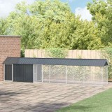 Volieră pentru Păsări cu Extensie Anthracite 112x640x141 cm din Oțel