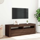 Comodă TV cu lumini LED, stejar maro, 120x35x40 cm