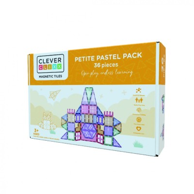 Set magnetic de construit Pastel 36 piese, Cleverclixx foto