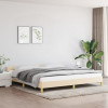 Cadru de pat cu tablie, crem, 200x200 cm, textil GartenMobel Dekor, vidaXL