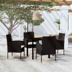 vidaXL Set de servit masa pentru grădină, 5 piese, negru 3099602