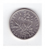 Moneda 1/2 franc/franci 1984, curata, stare buna