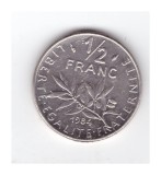 Moneda Franta 1/2 franc/franci 1984, curata, stare buna, Europa, Nichel