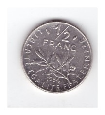 Moneda Franta 1/2 franc/franci 1984, curata, stare buna