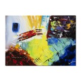 Tablou abstract pictat manual, Fantezie in abstract, 70x50cm ulei pe panza in cutit cu efect 3D