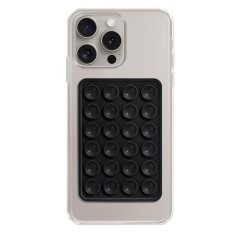 Suport adeziv cu ventuze pentru telefon Techsuit SB-PAD, negru foto