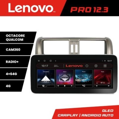 Navigatie TOYOTA Prado 2010-2013 K-347 Lenovo PRO 4+64 12.3 inch qled android 4G DSP gps internet CarStore Technology foto