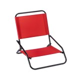 Cumpara ieftin Sezlong gradina pliabil fier negru textil rosu 60 x 50 x 60 cm