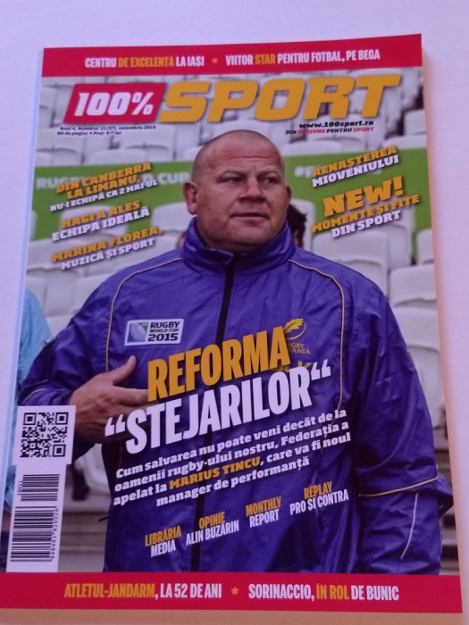 Revista fotbal - &quot;100% SPORT&quot; (nr. 11/noiembrie 2019)