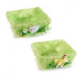 Cumpara ieftin Set 2 cosuri din fibre naturale verzi 17x17x6 cm