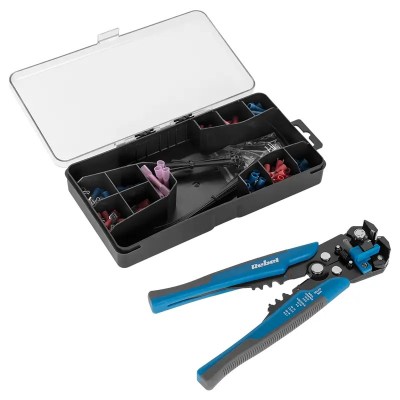 Set cleste de sertizare /dezizolare + 215 conectori Rebel RB-1014 foto