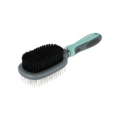 PERIE DUBLA PENTRU CAINI KERBL 24x7CM TURQUOISE GREY