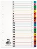 Index carton Q-Connect A4 numerotat 1-20 alb margine color 170g/mp