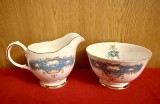 ZAHARNITA SI LETIERA DIN PORTELAN ENGLEZESC- MARCAJ QUEEN ANNE- BONE CHINA