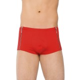 Boxeri sexy SOFTLINE Shorts 4500, din material elastic, design cu fermoare &icirc;n părți, culoare roșu, mărime XL