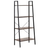 Etajera cu 4 rafturi, metal si MDF, stil industrial, 56x34x138 cm, maro inchis si negru Household NewTrend