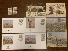 sudan - magar - serie 4 timbre MNH, 4 FDC, 4 maxime, fauna wwf