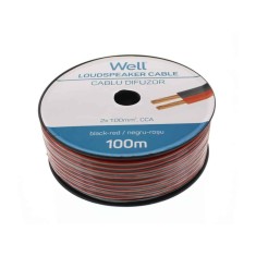 Cablu difuzor rosu/negru 2x1 mmp CCA Well LSP-CCA1.00BR-100-WL