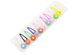 Set 10 clame de păr pentru fetițe, model flori, multicolor, Oem