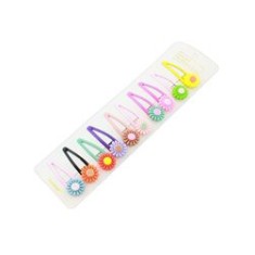 Set 10 clame de păr pentru fetițe, model flori, multicolor