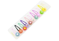 Set 10 clame de păr pentru fetițe, model flori, multicolor foto