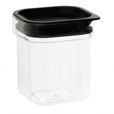 Recipient cu capac pentru depozitare Hamburg, Plast Team, 1.6 L, plastic, negru/transparent