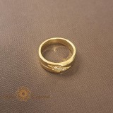 Inel clasic femei placat 14k cu zirconia fin - latime 6mm