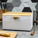 Cutie pentru paine, otel, marmorata, alba 35,5x23,5x21 cm Klausberg