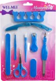 Set de accesorii pentru manichiură: trimmer, foarfece, pilă, pensetă, pensetă, albastru