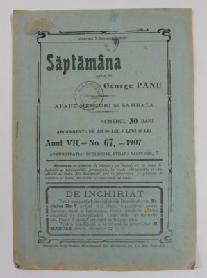 SAPTAMANA , REVISTA , ANUL VII , NR. 67 , 1907 foto