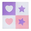 Puzzle de Podea, 61x61 cm, Inimi și Stele, Set 4 Piese, Multicolor, EVA, Oem