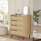 Comoda Kv&aelig;nangen 95x75x44,5cm stejar efect ratan negru [en.casa] HausGarden Leisure, [en.casa]