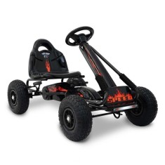 Kart cu pedale pentru copii, greutate maxima 25 kg, 5 km/h, 97 x 61.5 cm, negru/rosu, RESIGILAT