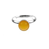 Inel argint reglabil cu jad galben natural 6 MM