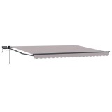 vidaXL Marchiză retractabilă manuală cu led-uri Gri deschis 4 &times; 3 m 3419470