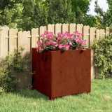 vidaXL Jardinieră cu picioare, ruginiu, 50x50x50 cm, oțel corten 823682
